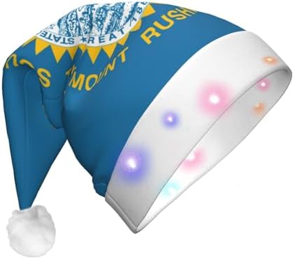 South Dakota Flag Christmas Hat with LED Lights