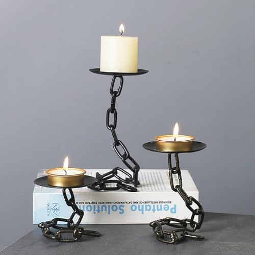 DANELYNN Black Candle Holder with Butterfly Design