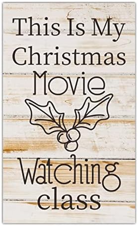 Wood Plaque Wall Hanging Love Quote Christmas Movie Watching Art Sign
