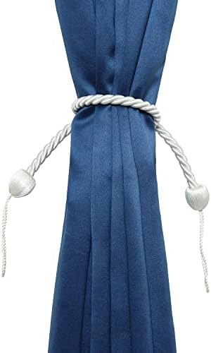 2 Pack Curtain Ropes Tiebacks Handmade Holdbacks - Polyester White