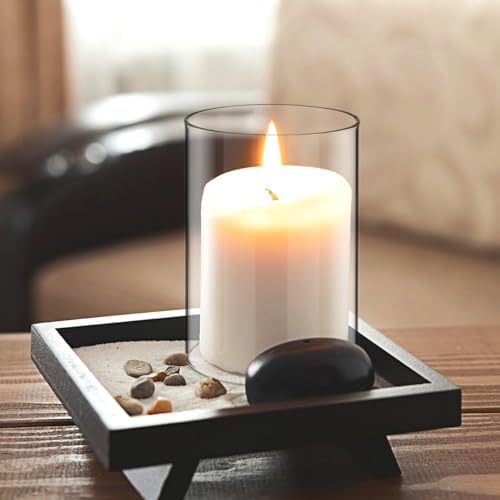Holibanna Cylinder Vases 2pcs Candle Chimney Glass Holder