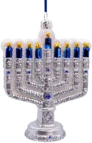 Kurt Adler 475 Inch Noble Gems Glass Hanukkah Ornament