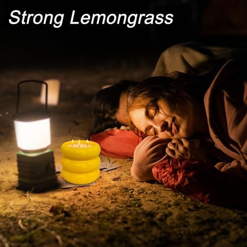 Yellow Ceramic 3 Wick Citronella Candle 18oz for Outdoor Use