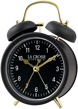 La Crosse 617-3314BG Black Twin Bell Alarm Clock