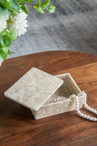 AB Home Beige Marble Box - Decorative Storage