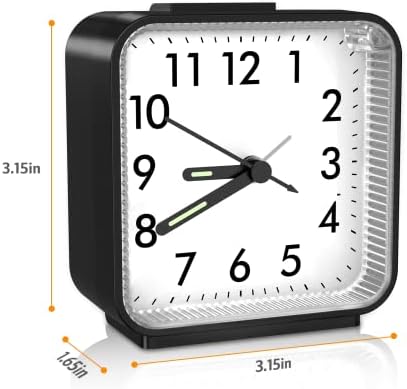 JXTZ Silent Alarm Clock with Night Light and Snooze