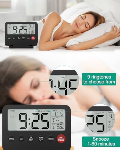 ORIA Digital Alarm Clock with Backlight and Snooze