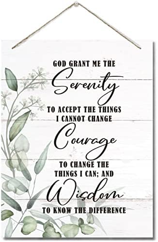 Serenity Prayer Wall Art Decor Sign Christian Scripture Wood Plaque
