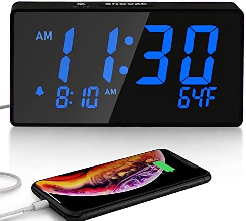 BOCTOP Desk Digital Alarm Clock with USB Port