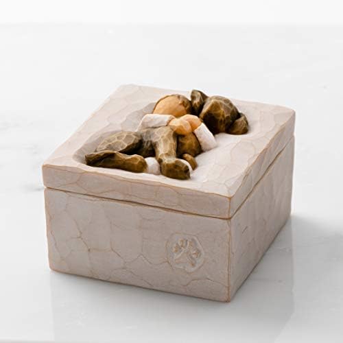 Willow Tree Hug Dark Dog Hand-Painted Keepsake Box