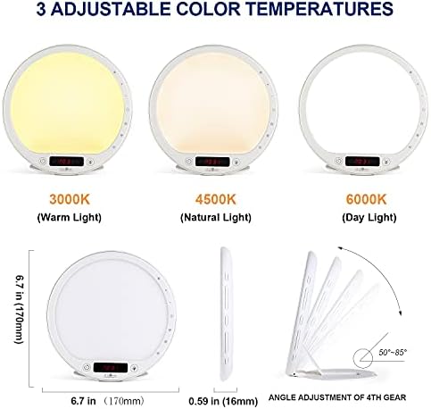 Portable Light Therapy Lamp with Sunrise Alarm and APP Control