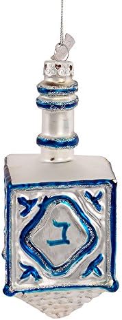 Kurt Adler 4-14 Inch Glass Jewish Dreidel Hanukkah Ornament