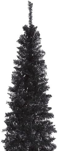 National Tree Company 6 Feet Artificial Christmas Tree with Black Tinsel and Stand