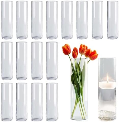 18pcs Clear Borosilicate Glass Vases for Home Decor