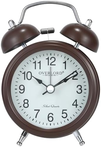 Professional Grade Metal Win Bell Alarm Clock with Silent Operation and Night Light