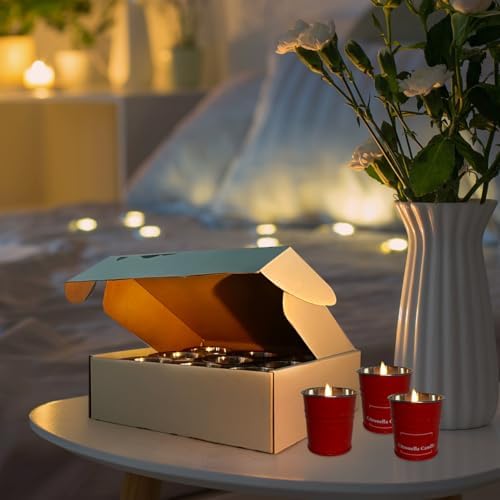 Tengyukenny Citronella Candles 9 Pack Red Outdoor
