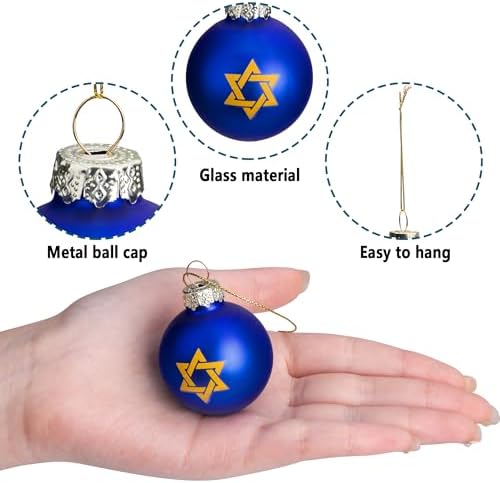 12pcs Glass Star of David Hanukkah Ornaments