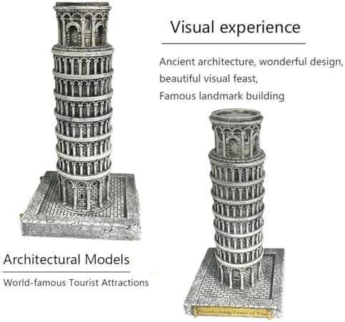 Italy Leaning Tower of Pisa Resin Statue - Gray