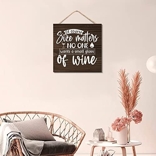 Wooden Wine Quote Sign for Farmhouse Decor 12x12 Inch