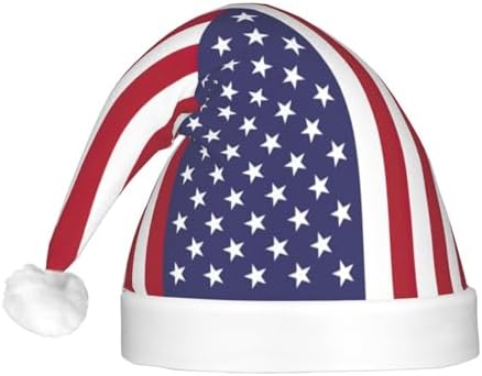 American Flag Christmas Hat with LED Lights
