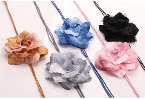 KDUPUP 2 Pcs Country Style Flower Curtain Tiebacks Grey