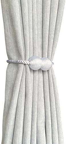 Melaluxe 2 Pack Magnetic Curtain Tiebacks White