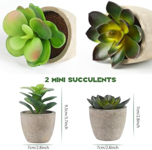 ALAGIRLS 4 Pack Artificial Plants Indoor Decor Set