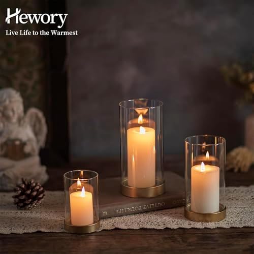 Hewory Gold Hurricane Candle Holder Set of 6