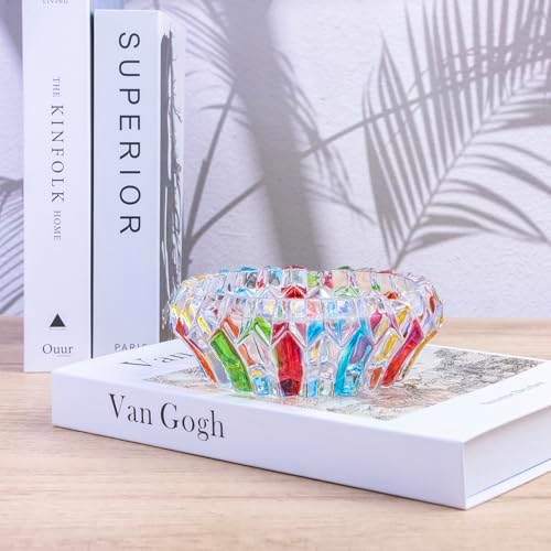 Yblenic Large Glass Cigarette Ashtray for Home and Office Use