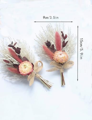 Xins Convey Burgundy Mini Dried Flower Bouquet Set of 6