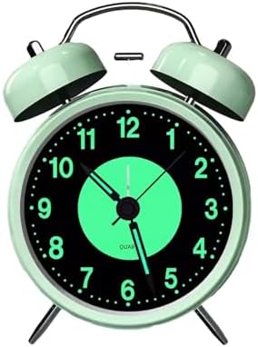 Retro Metal Double Bell Alarm Clock with Night Light
