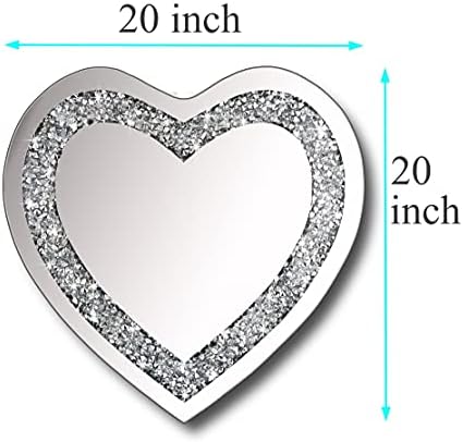 DMDFIRST Diamond Heart Shaped Wall Mirror 20x20 Inch