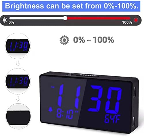 BOCTOP Desk Digital Alarm Clock with USB Port