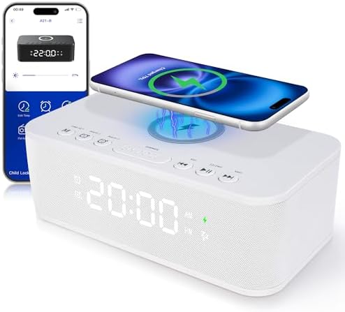 Dual Alarm Clock Radio with Bluetooth and White Noise