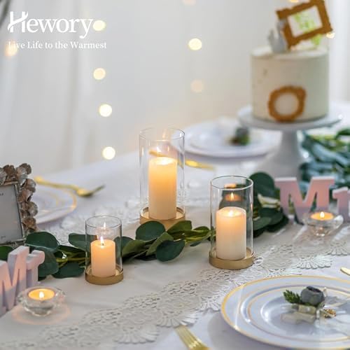 Hewory Gold Hurricane Candle Holder Set of 6
