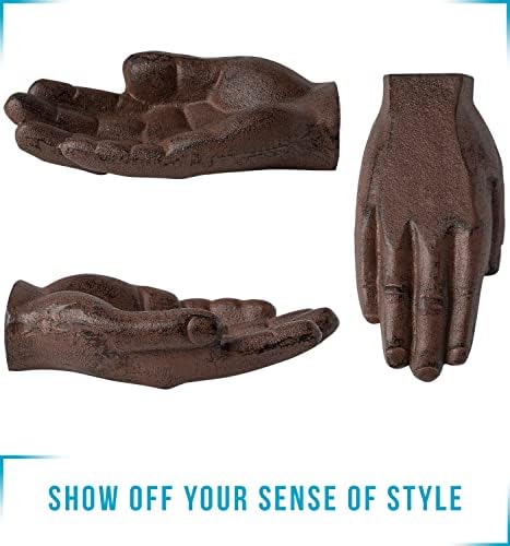 Cast Iron Cigar Ashtray Hand-Shaped - Rustic Decorative Tray