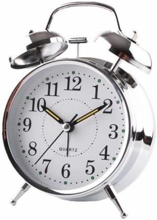 Metal Twin Bell Alarm Clock with Luminous Hands