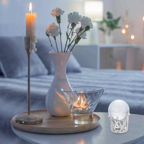 Uxcell 2pcs Metal Crystal Ball Display Stand