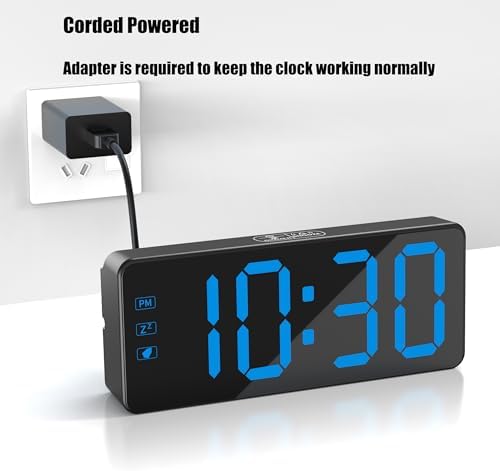Kwanwa Digital Alarm Clock with 3-Level Dimmer and Battery Backup
