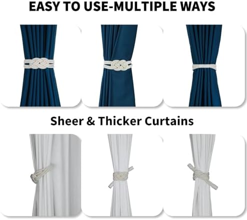 2 Pack Magnetic Curtain Tiebacks for Home and Office