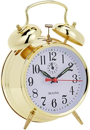 Bulova B8124 Bellman Alarm Clock in Gold