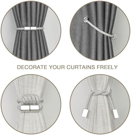 NICEEC 4 Pack Magnetic Curtain Tiebacks Modern Simple Style