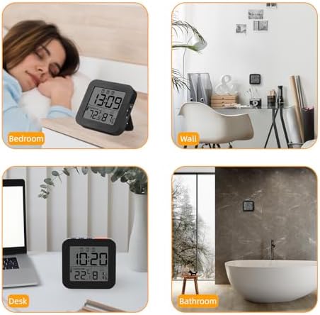 Linoutx Digital Alarm Clock with 3 Bells and Temperature Display