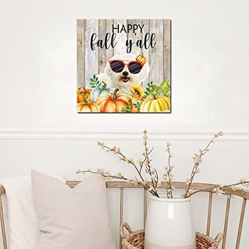 Thanksgiving Hello Fall Decor Wood Signs 8x8in