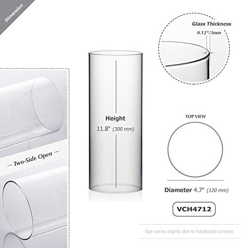 WGVI Hurricane Candle Holder Sleeve Clear Glass 2 Pieces