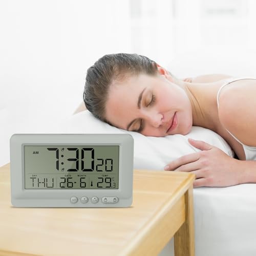 KeeKit Digital Alarm Clock with Dual Alarms and Temperature Display