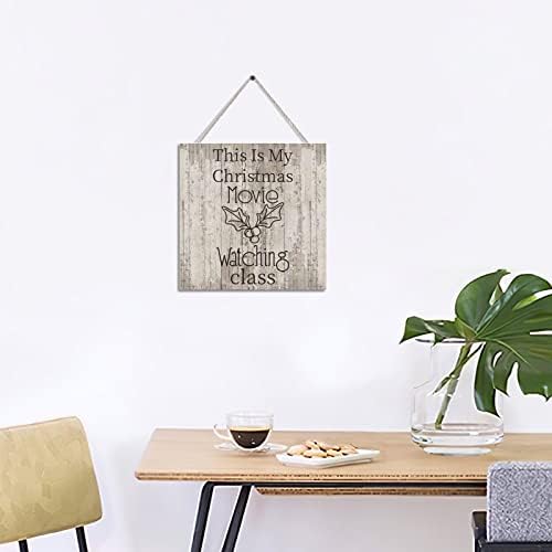 Vrurinss Christmas Movie Watching Wood Plaque Sign Wall Decor