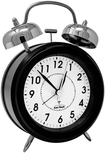 Ken-Tech Atomic Retro Twin Bell Alarm Clock