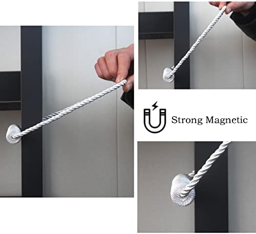Hangtty Magnetic Curtain Tiebacks 6 Pack White Holdbacks