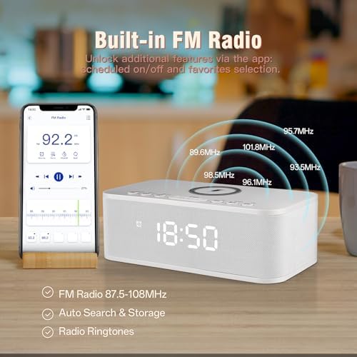 Dual Alarm Clock Radio with Bluetooth and White Noise